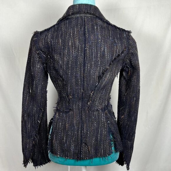 Luxe Paul Smith Women's Made in Italy Fringed Tweed Blazer Size 38 EU Small 4 US - Picture 4 of 8